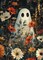 Halloween Ghost Flower Diamond Painting Kit for Adults – 5D Full Round Drill DIY Diamond Art for Beginners, Ghost Floral Gem Dot Painting for Home Wall Decor, 11.8x15.7 Inch